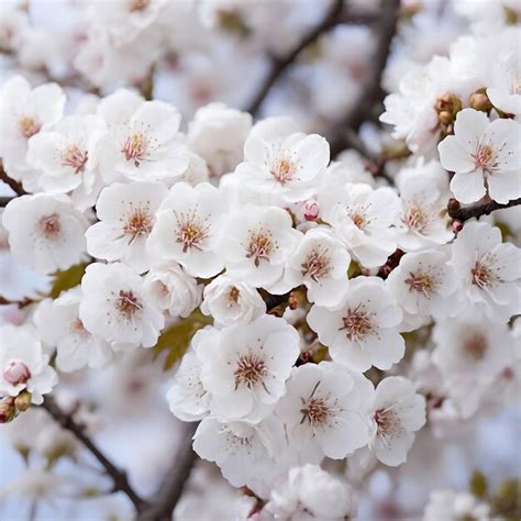 Ramos De Flor De Cerejeira Branca Foto Premium