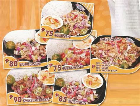 Menu at Sisig Hooray! restaurant, Quezon City, 1121 Quezon City