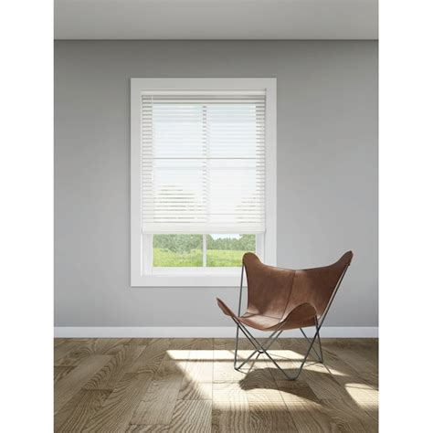 Levolor Trim Go 2 In Slat Width 23 In X 48 In Cordless White Faux Wood Room Darkening Horizontal