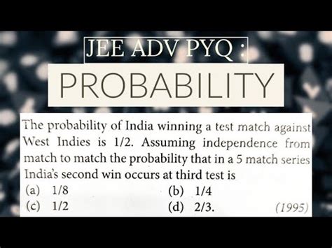 Jee Adv Pyq Probability Youtube