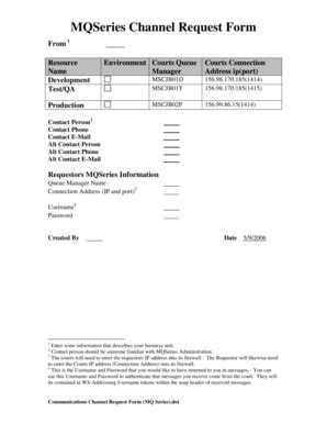 Fillable Online Mncourts Mqseries Channel Request Form Mncourts Fax