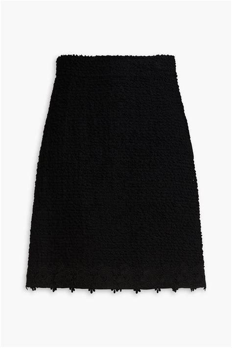 Dolceandgabbana Guipure Lace Trimmed Wool Blend Tweed Mini Skirt The Outnet