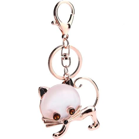 2016 New Keychain Cat Kitten Keyring Couple Lover Key Chain Rings Car