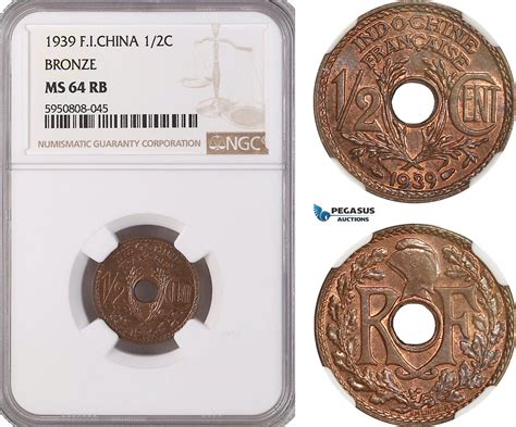 French Indo China Centime Ngc Ms Rb Ma Shops