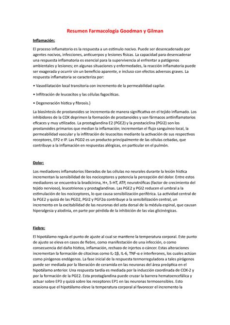 Resumen Farmacolog A Goodman Y Gilman Resumen Farmacolog A Goodman Y