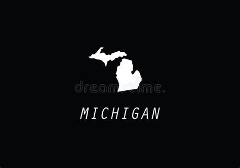 Michigan Outline Map State Shape Stock Vector Illustration Of Icon