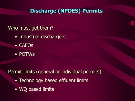 Ppt Discharge Npdes Permits Who Must Get Them Industrial