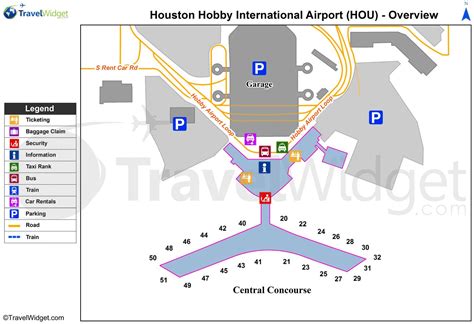 Houston Airport Map - Map Of Houston Airport (Texas - Usa) - Houston ...