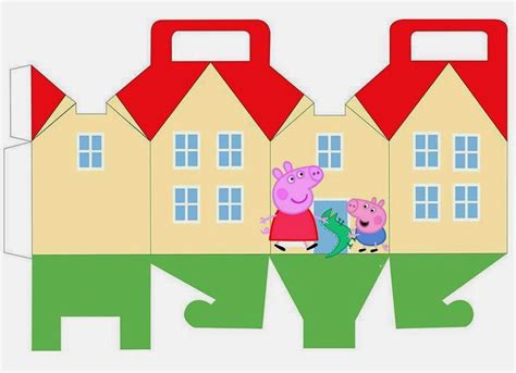 Peppa And George Pig House Shaped Free Printable Box Oh My Fiesta