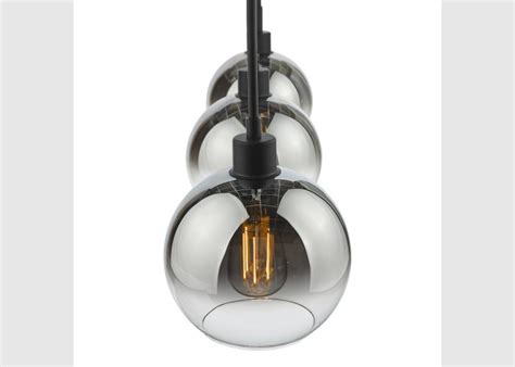 Lycia Light Bar Pendant Matt Black Ombre Smoked Glass