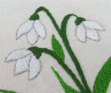 Free Hand Embroidery Pattern For January Snowdrops Stitchdoodles