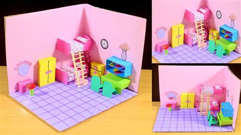 How To Make Miniature Cardboard Doll House Diy Miniature Doll House