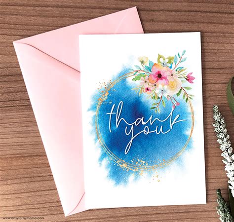 Free Printable Floral Thank You Card Artsy Fartsy Mama