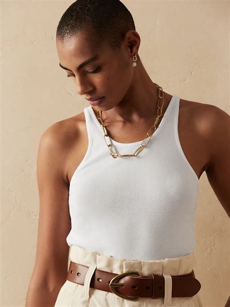 Ribbed Racerback Tank Banana Republic