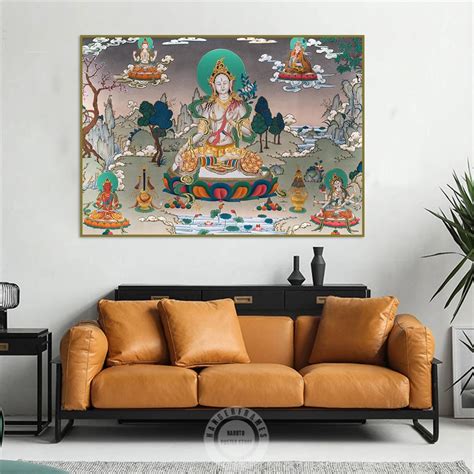 Wei Tara Thangka Leinwand Malerei Weibliche Gottheit Thangka Poster