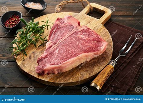 Thick Raw T Bone Steak Dry Aged Raw T Bone Or Porterhouse Beef Meat