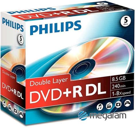 Philips DVD R DL írható kétrétegű lemez 8 5GB 8x normál tokos