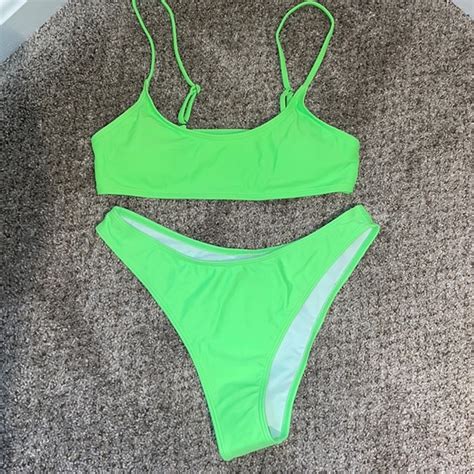 SHEIN Swim Neon Green Bikini Set Poshmark