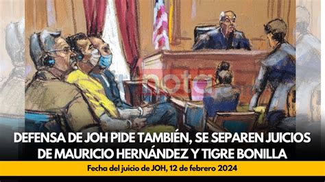 Defensa de JOH pide también se separen juicios de Mauricio Hernández y