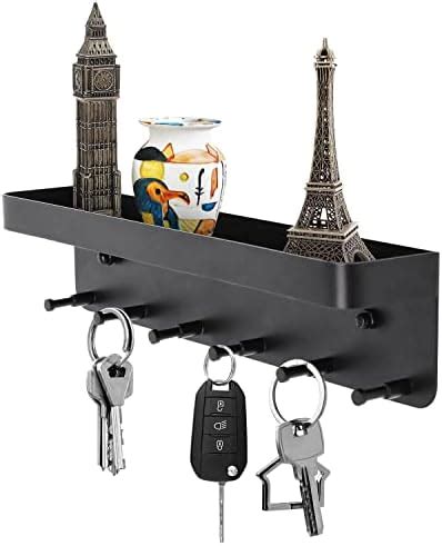 Lunekuck Porte Clef Mural Accroche Cl Noir Courrier M Tal Rangement