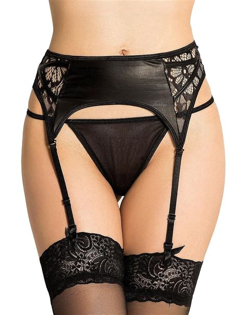 Comeondear Women High Waisted Garter Belt With Adjustable Straps Plus