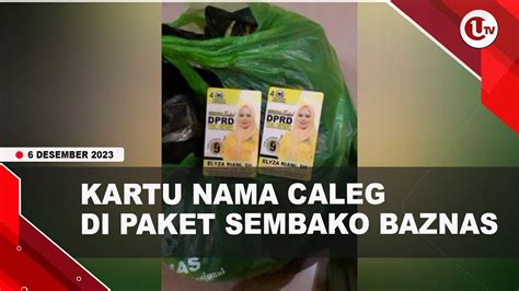 ADA KARTU NAMA CALEG GOLKAR DI PAKET SEMBAKO BAZNAS BINTAN U NEWS