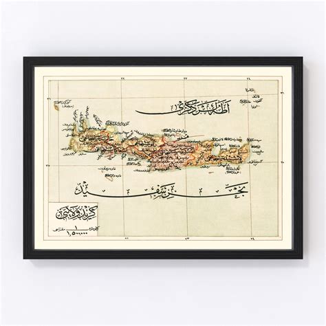 Vintage Map of Crete Island, 1909 by Ted's Vintage Art