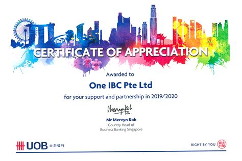 One Ibc® Honored As Valued Partner By United Overseas Bank