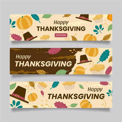 Thanksgiving Banner Collection 1372963 Vector Art at Vecteezy