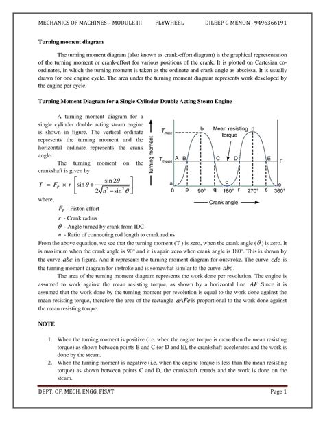 Turning Moment Diagram And Flywheel Turning Moment Diagram The