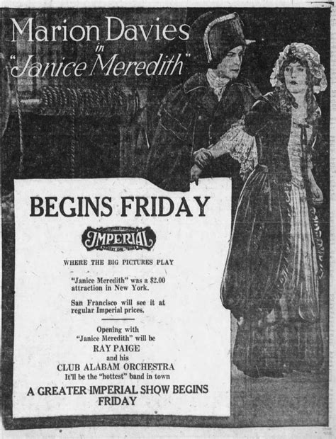 The Newspaper Ad Archive: Janice Meredith (1924) - San Francisco