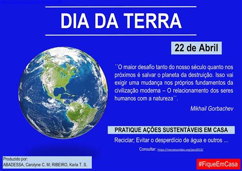 Educa O Sa De E Meio Ambiente Dia Mundial Do Planeta Terra