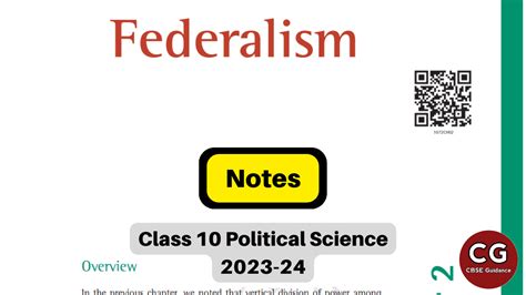 Federalism Class 10 Notes For Clear Understanding Cbse Guidance