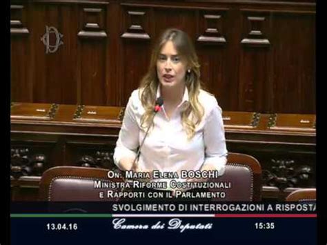 Ministro Maria Elena Boschi Risponde Interpellanza M5S In Parlamento