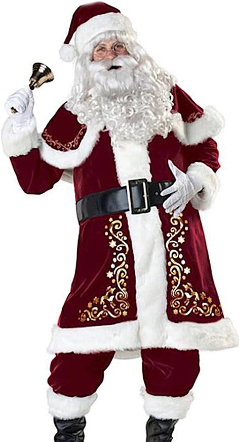 Abito Babbo Natale Costume Uomo M 6XL Cosplay Vestito Santa Claus