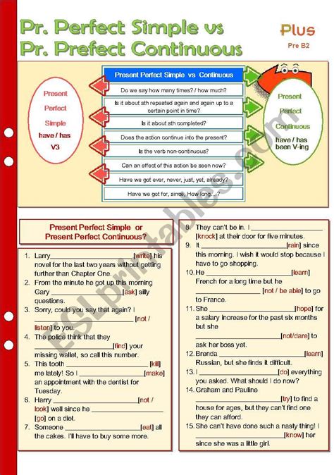 Present Perfect Simple Vs Present Perfect Continuous Vs Past Simple Esl Worksheet By Pollyannapl