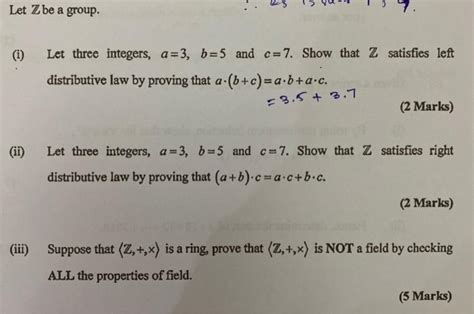 Solved Let Z Be A Group I Let Three Integers A 3 B 5