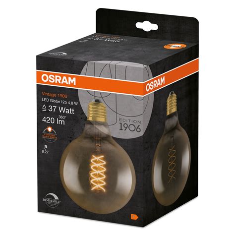 Bec LED Vintage Decorativ Osram 1906 Globe 125 Dimabil Filament