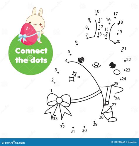 Easter Bunny Connect The Dots By Numbers Educational Game For