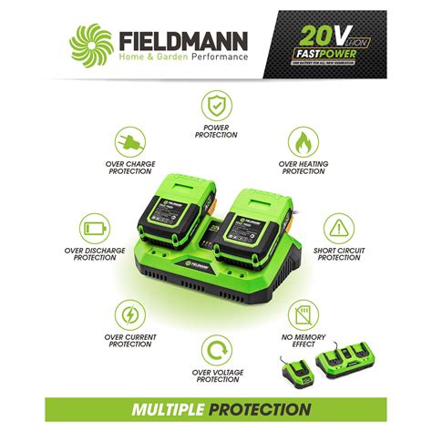 Li Ion rychlonabíjecí stanice 2x20V FDUZ 79110 Fieldmann