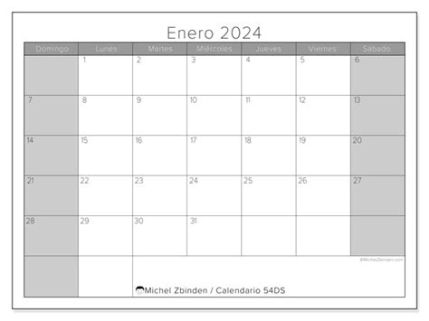 Calendario Enero 2024 Puntualidad DS Michel Zbinden MX