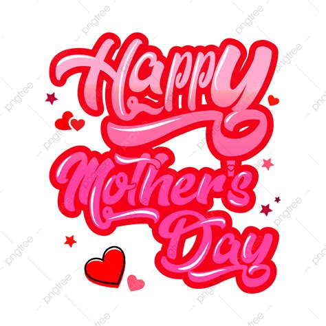 Happy Mother Day Vector Hd Images Colorful Hand Written Typography Of