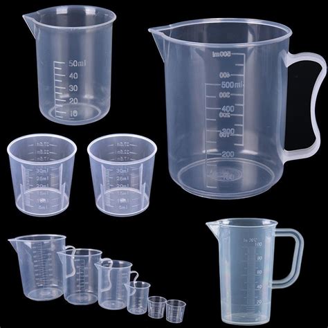 Cheap 6Pcs Set Clear Plastic Graduated Measuring Cup For Baking Beaker