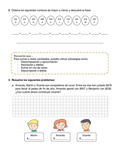 Guía Composición Y Descomposición En Adiciones Y Sustracciones