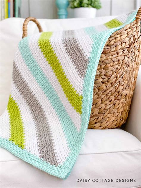 C2C Moss Stitch Crochet Blanket With Video Daisy Cottage Designs