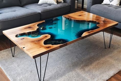 Premium Photo DIY Epoxy Resin Coffee Table Modern Artistic Centerpiece