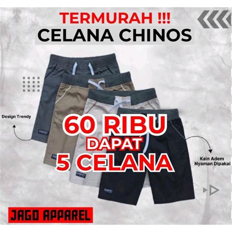 Jual CELANA CHINOS PENDEK 60 RIBU DAPAT 5 PCS CHINO PRIA Shopee Indonesia