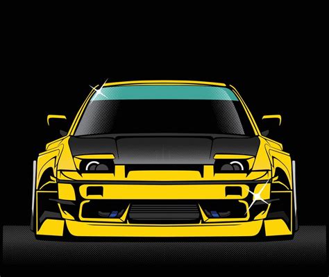 Retro iconic Japanese drifting car in illustration vector 21571728 ...