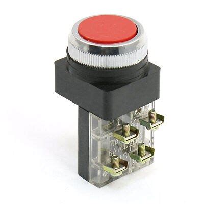 Red Flat Cap Pushbutton Momentary No Nc Push Button Switch Ac V A