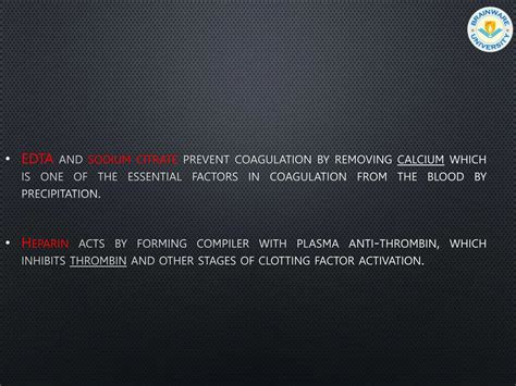 Anticoagulants Used In The Laboratory For Blood Test Ppt